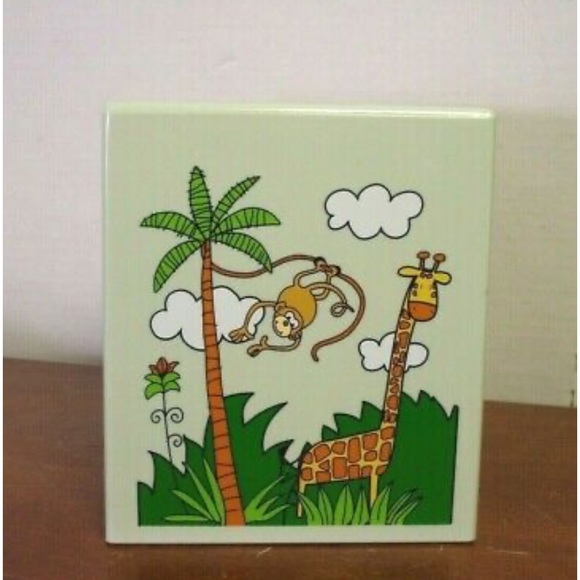 NWT Monkey Kingdom TissueBox Cover/Square Holder/Plastic Tropical Vintage RARE - Picture 2 of 7